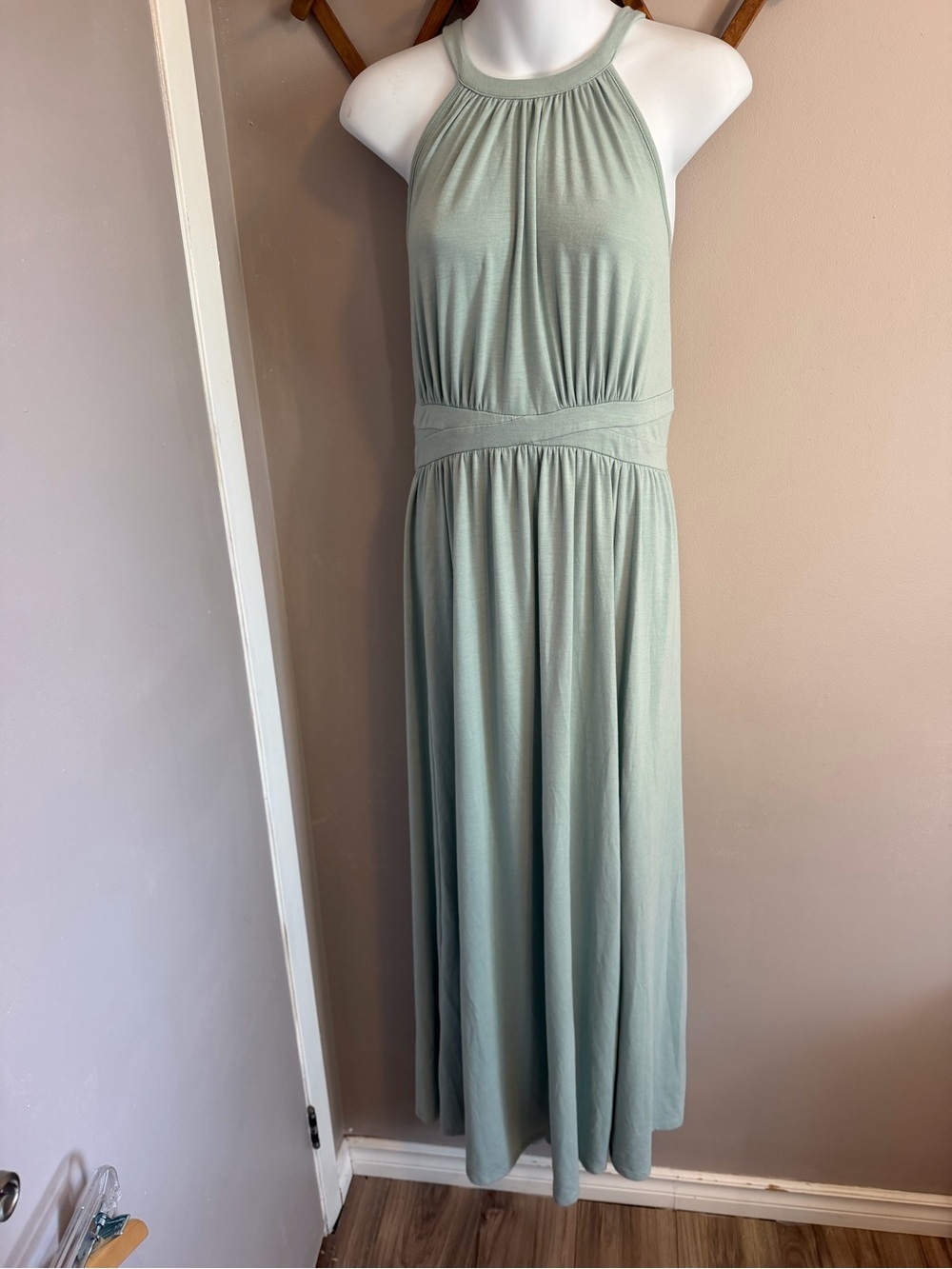 Torrid Sage Green Super Soft High Neck Cross Back Maxi Dress 1 / 1X